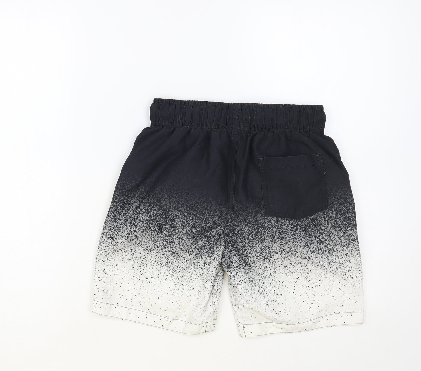 Primark Boys Black Geometric Polyester Sweat Shorts Size 10-11 Years Regular Drawstring - Swim Shorts