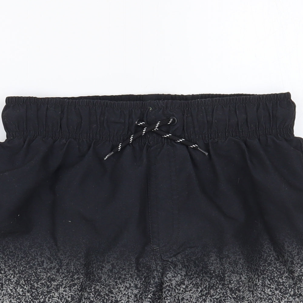 Primark Boys Black Geometric Polyester Sweat Shorts Size 10-11 Years Regular Drawstring - Swim Shorts