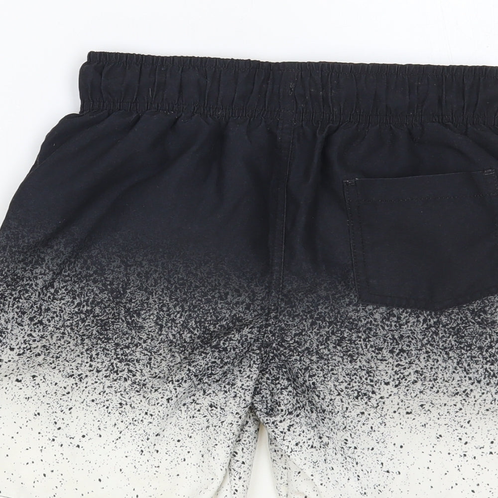 Primark Boys Black Geometric Polyester Sweat Shorts Size 10-11 Years Regular Drawstring - Swim Shorts