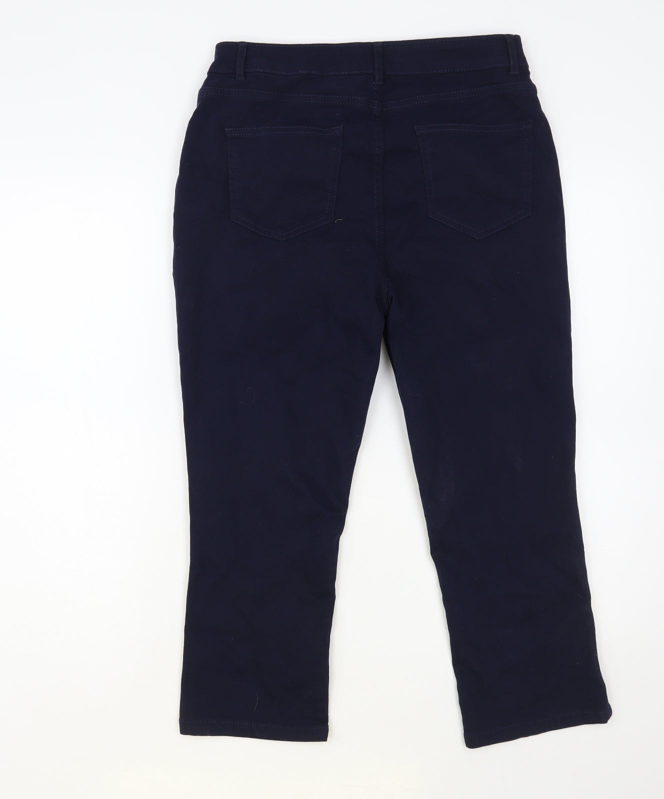 Dunnes Stores Womens Blue Cotton Cropped Jeans Size 12 L23 in Regular Button