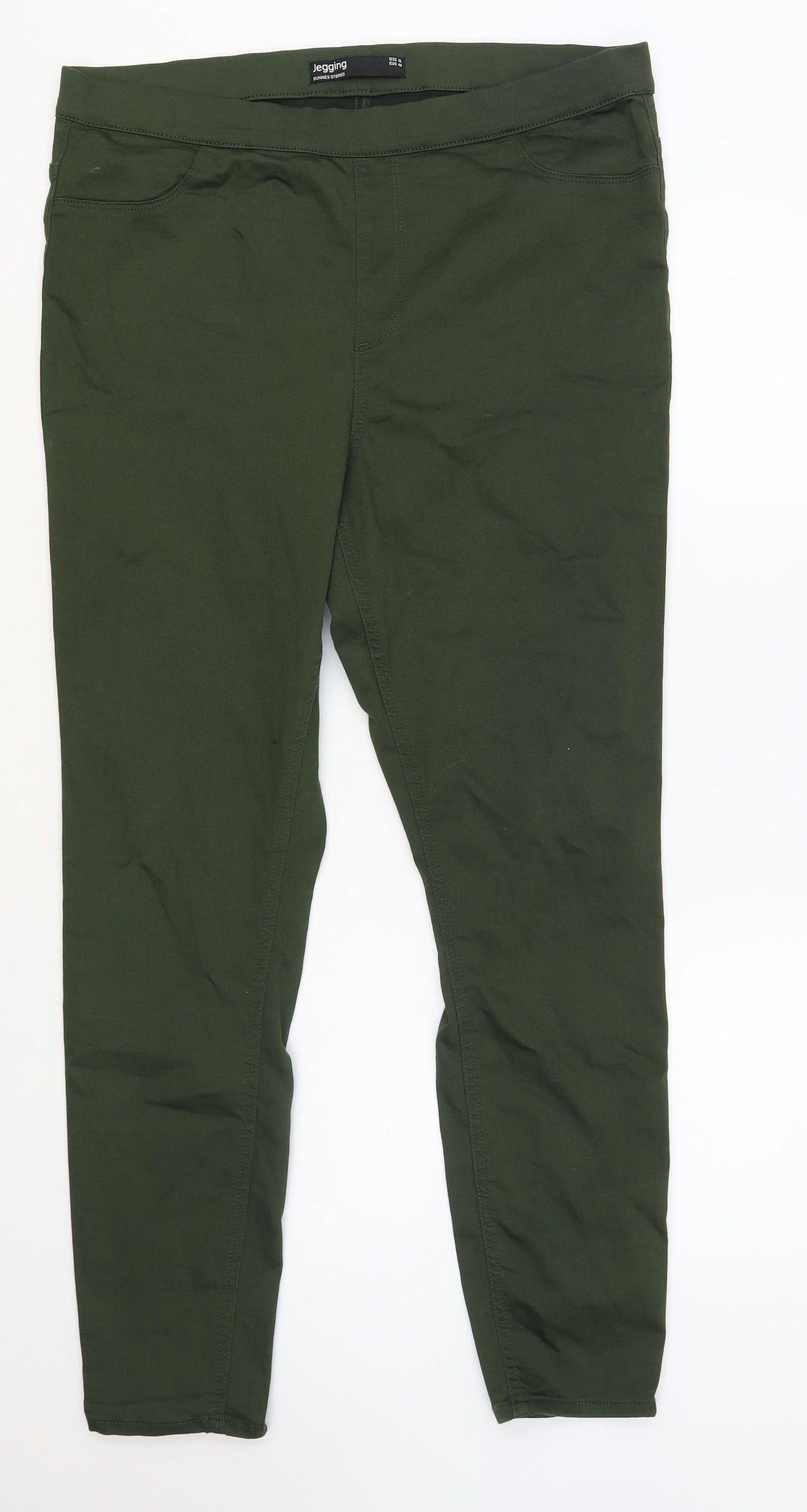 Dunnes Stores Womens Green Cotton Jegging Jeans Size 16 L30 in Regular