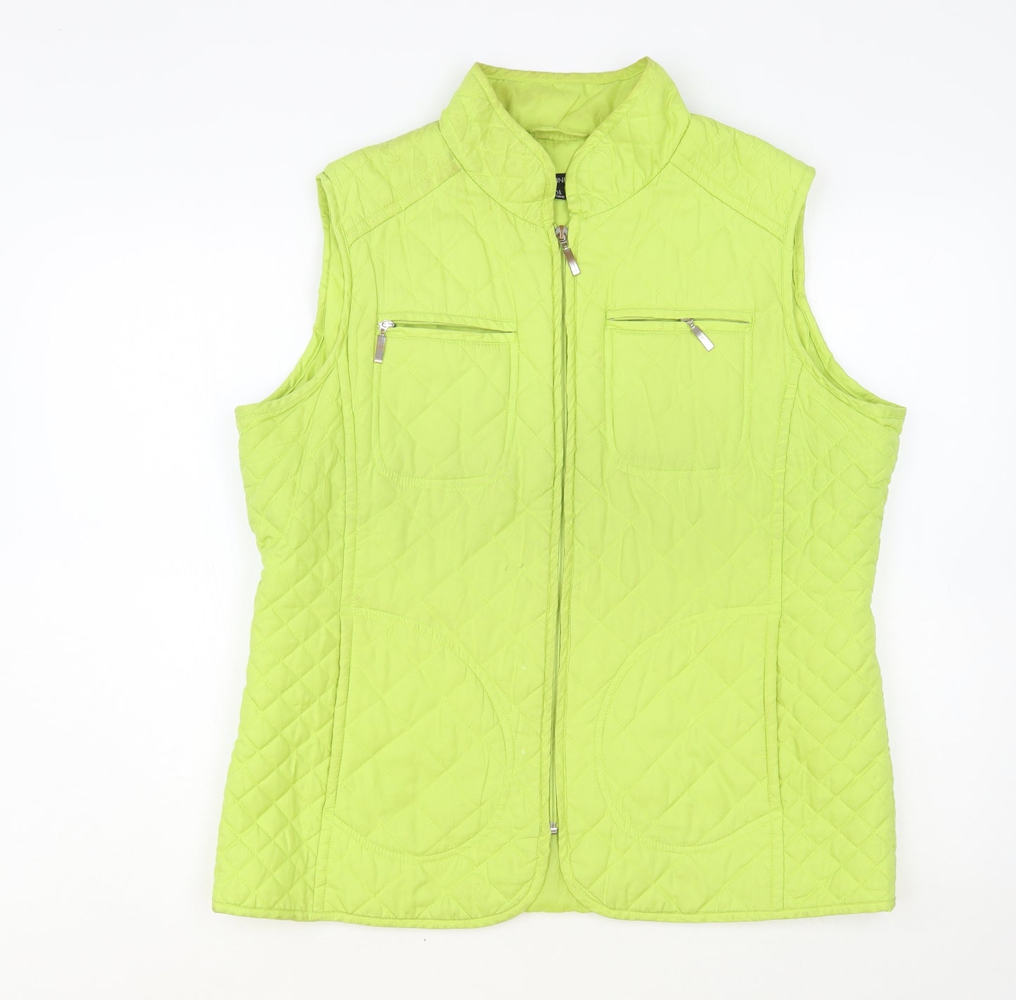 Dunnes Stores Womens Green Gilet Waistcoat Size 14 Zip