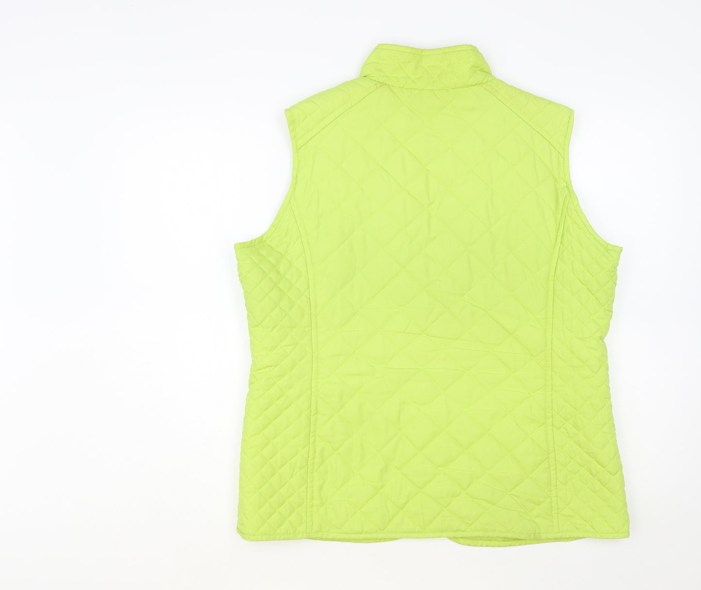 Dunnes Stores Womens Green Gilet Waistcoat Size 14 Zip