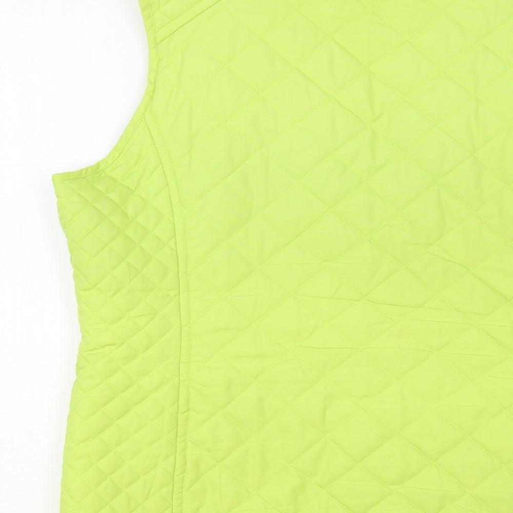 Dunnes Stores Womens Green Gilet Waistcoat Size 14 Zip