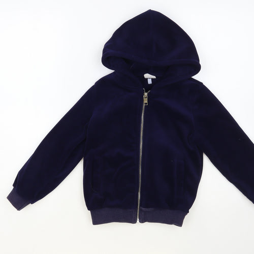 Kuzitong Girls Blue Polyester Full Zip Hoodie Size 7-8 Years Zip - Papas Making