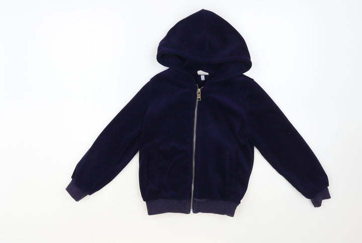 Kuzitong Girls Blue Polyester Full Zip Hoodie Size 7-8 Years Zip - Papas Making