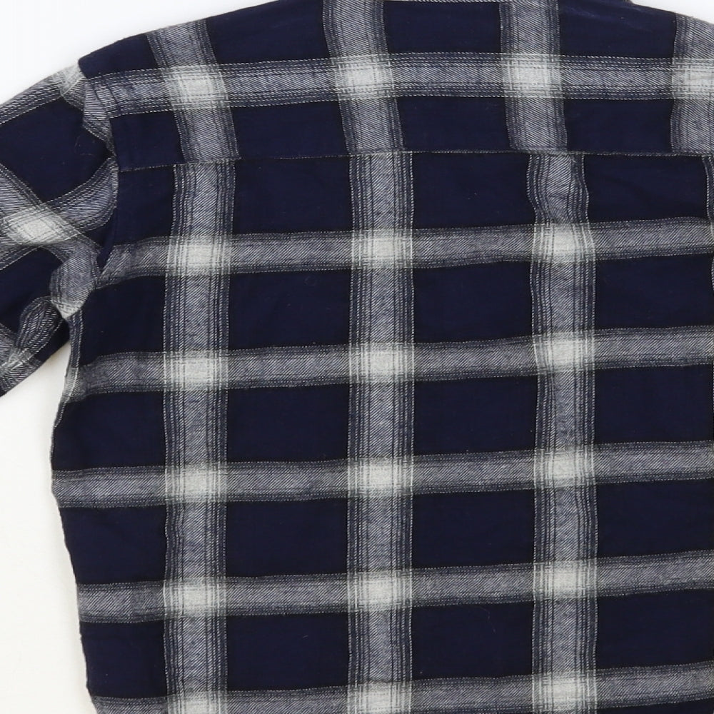 Primark Boys Blue Plaid Cotton Basic Button-Up Size 5-6 Years Collared Button