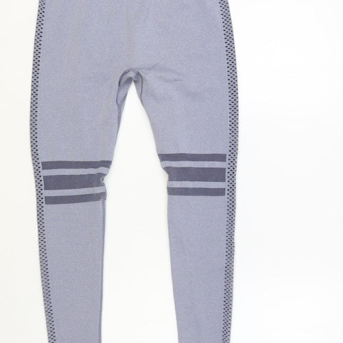 SheIn Womens Blue Striped Nylon Compression Leggings Size S L26 in Regular Pullover