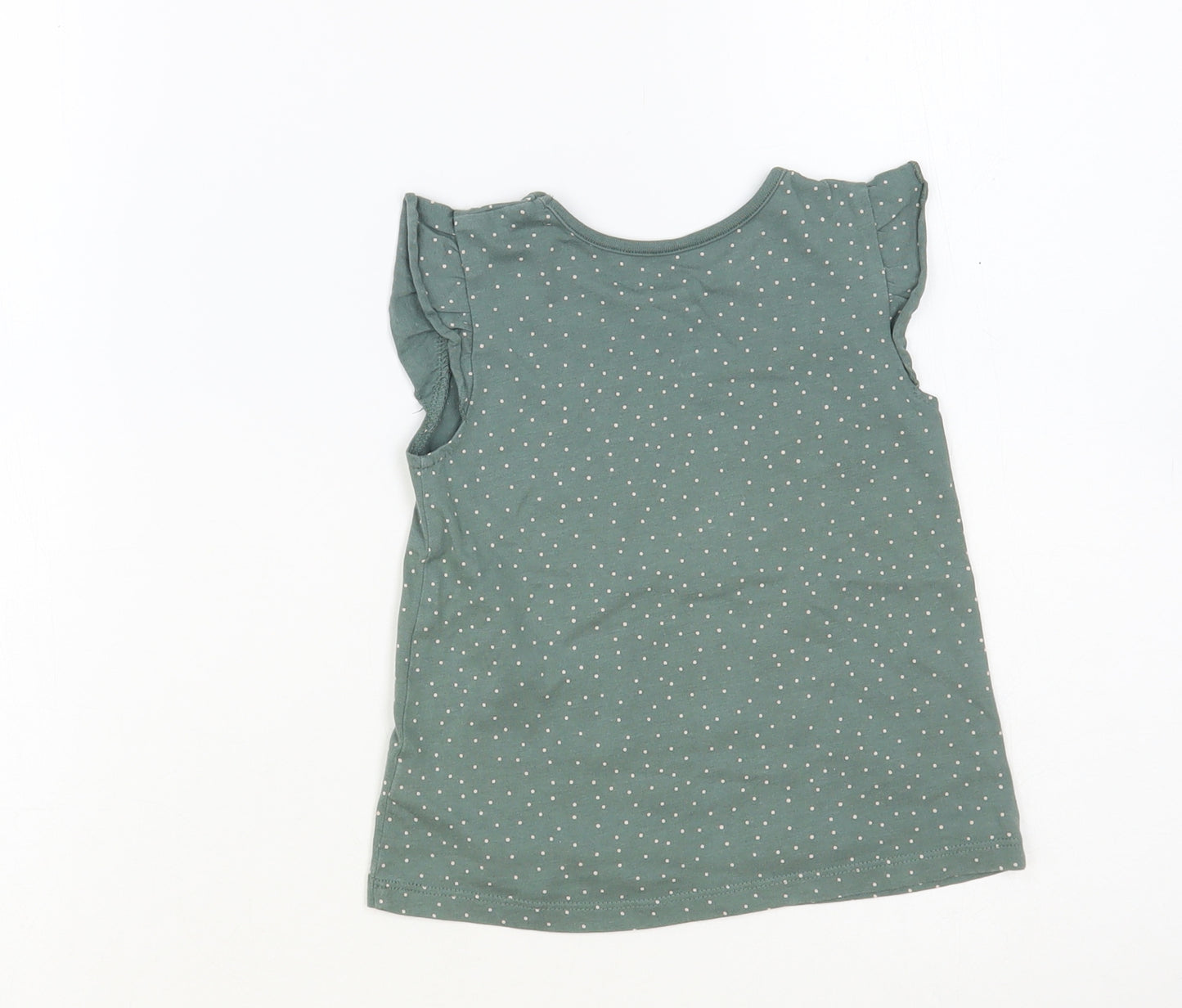 George Baby Green Polka Dot Cotton Basic Tank Size 12-18 Months Crew Neck Pullover