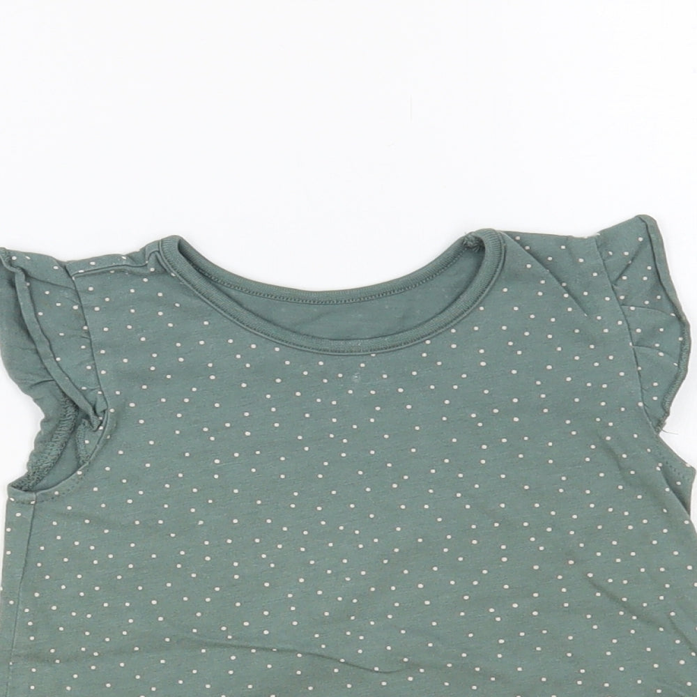 George Baby Green Polka Dot Cotton Basic Tank Size 12-18 Months Crew Neck Pullover