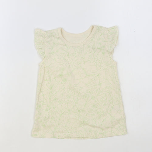 George Baby Ivory Floral Cotton Basic Tank Size 12-18 Months Crew Neck Pullover