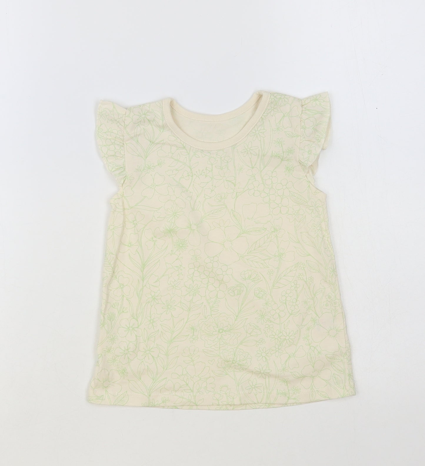 George Baby Ivory Floral Cotton Basic Tank Size 12-18 Months Crew Neck Pullover