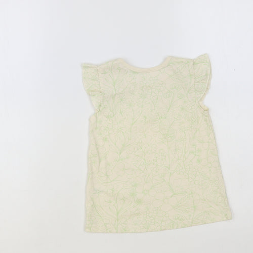 George Baby Ivory Floral Cotton Basic Tank Size 12-18 Months Crew Neck Pullover