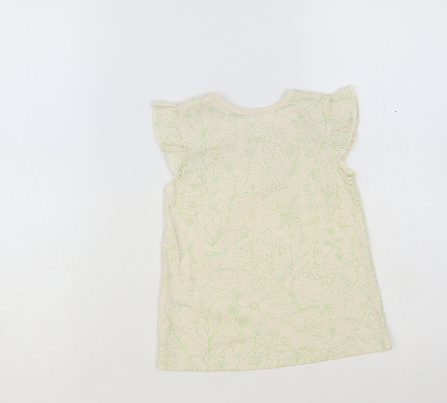 George Baby Ivory Floral Cotton Basic Tank Size 12-18 Months Crew Neck Pullover