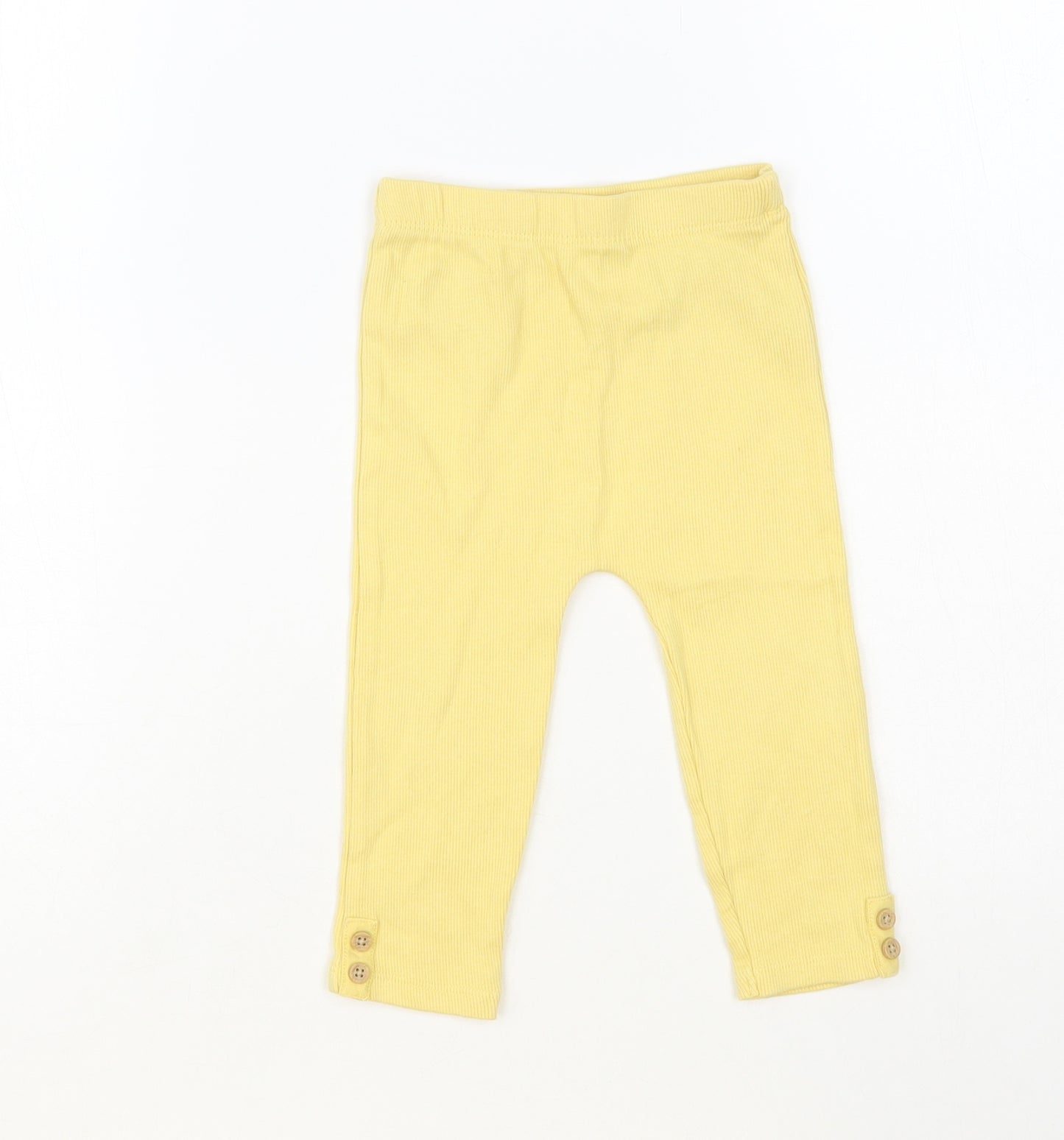 George Baby Yellow Cotton Jogger Leggings Size 9-12 Months Pullover
