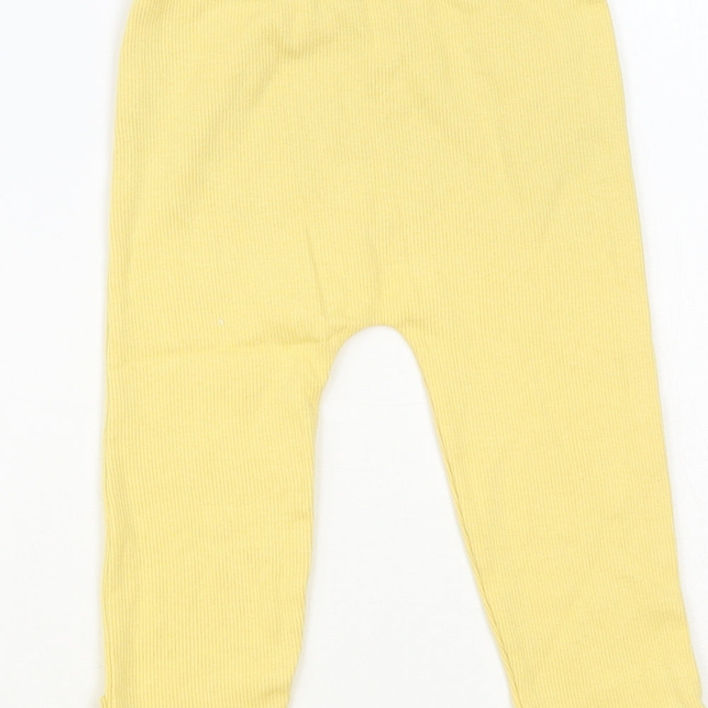 George Baby Yellow Cotton Jogger Leggings Size 9-12 Months Pullover