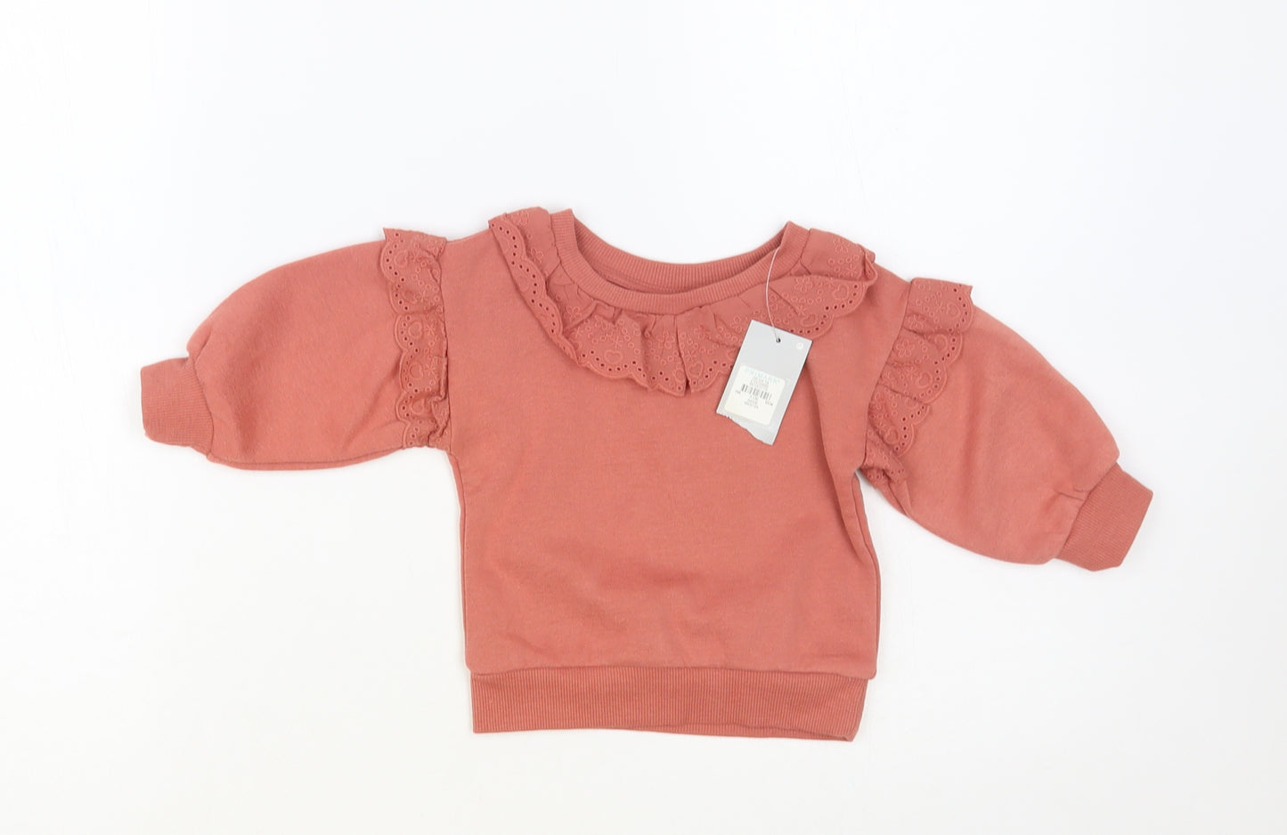 Primark Baby Pink Cotton Pullover Jumper Size 9-12 Months Pullover