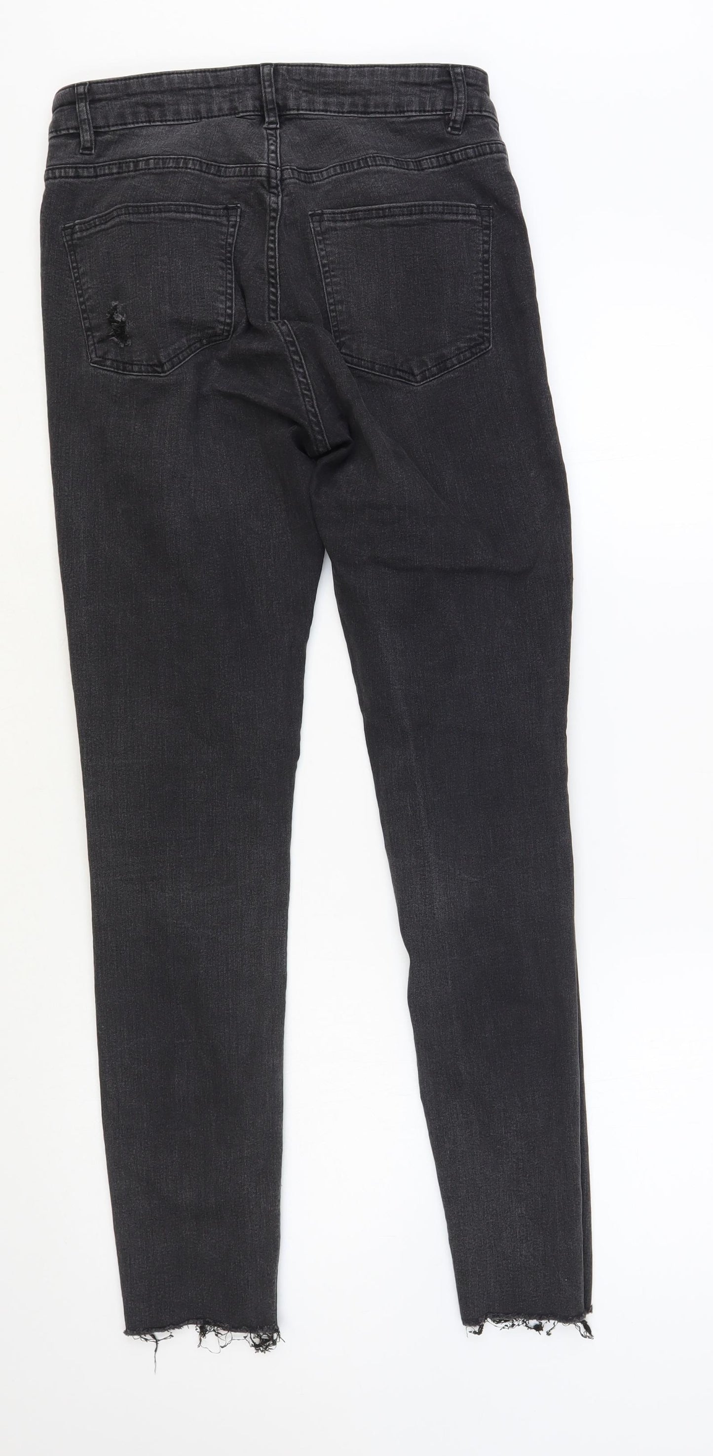 H&M Womens Grey Cotton Skinny Jeans Size 10 L29 in Regular Button