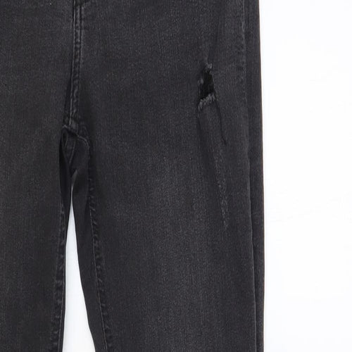 H&M Womens Grey Cotton Skinny Jeans Size 10 L29 in Regular Button