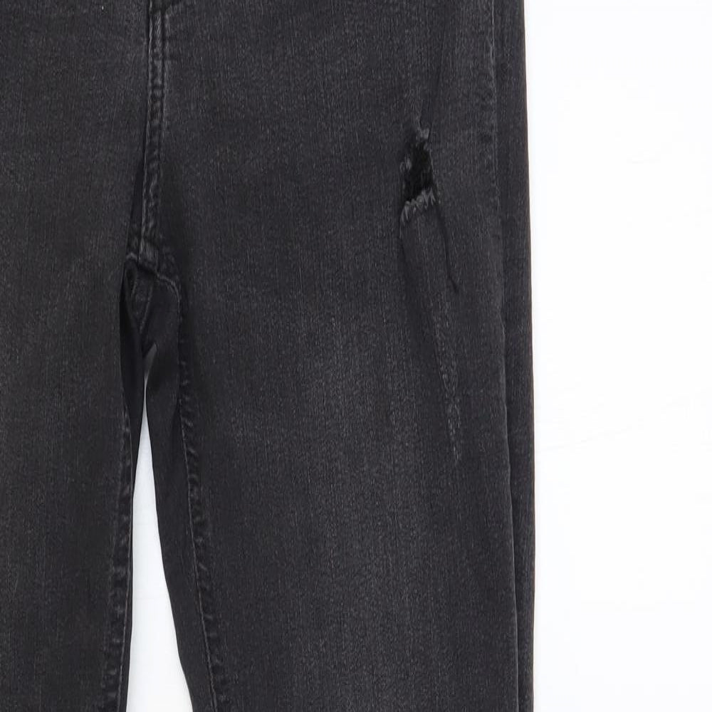 H&M Womens Grey Cotton Skinny Jeans Size 10 L29 in Regular Button
