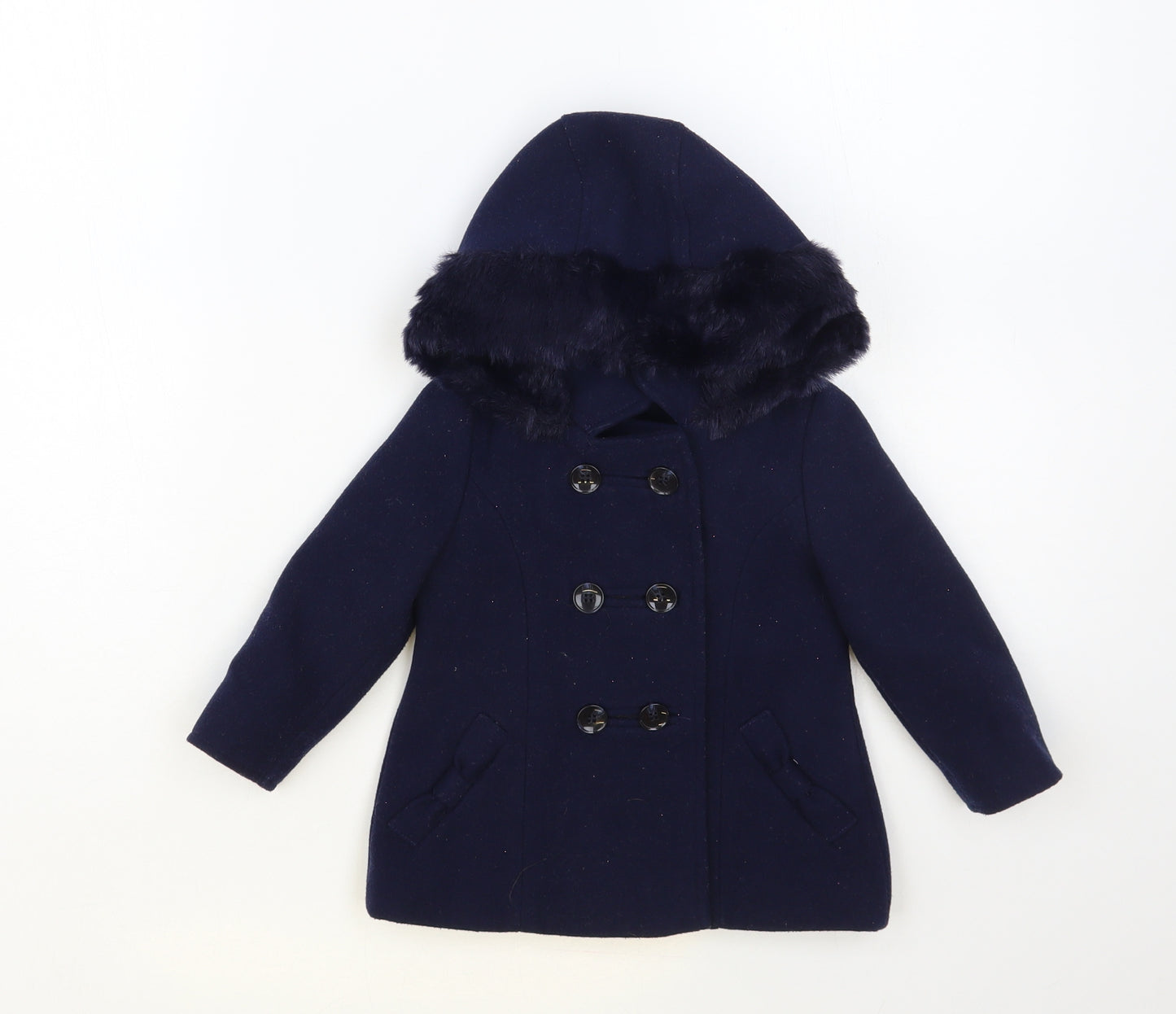 Dunnes Stores Baby Blue Pea Coat Coat Size 9-12 Months Button