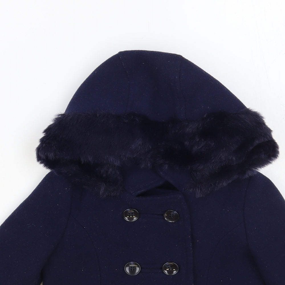 Dunnes Stores Baby Blue Pea Coat Coat Size 9-12 Months Button
