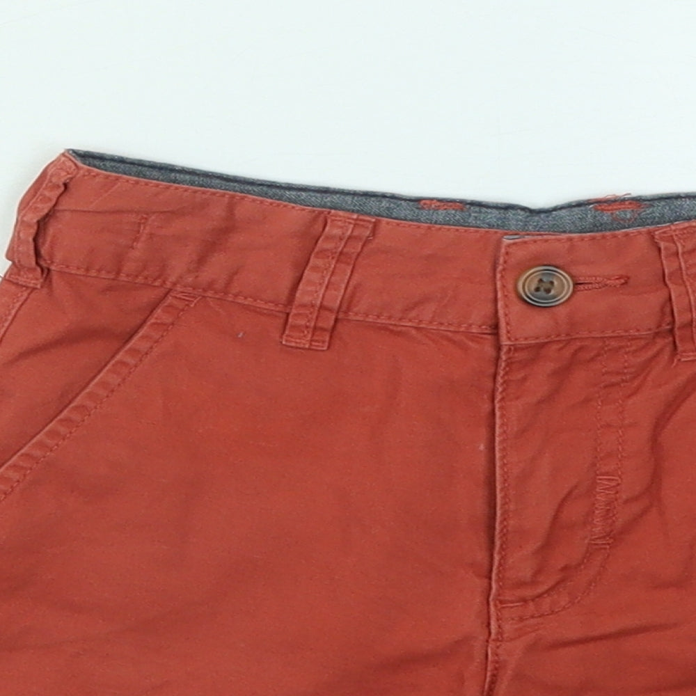 George Boys Red Cotton Chino Shorts Size 4-5 Years Regular Zip