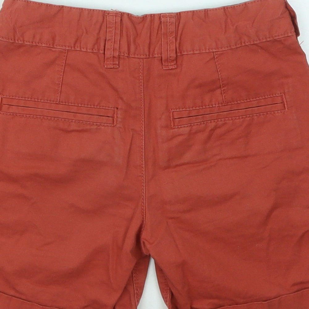 George Boys Red Cotton Chino Shorts Size 4-5 Years Regular Zip
