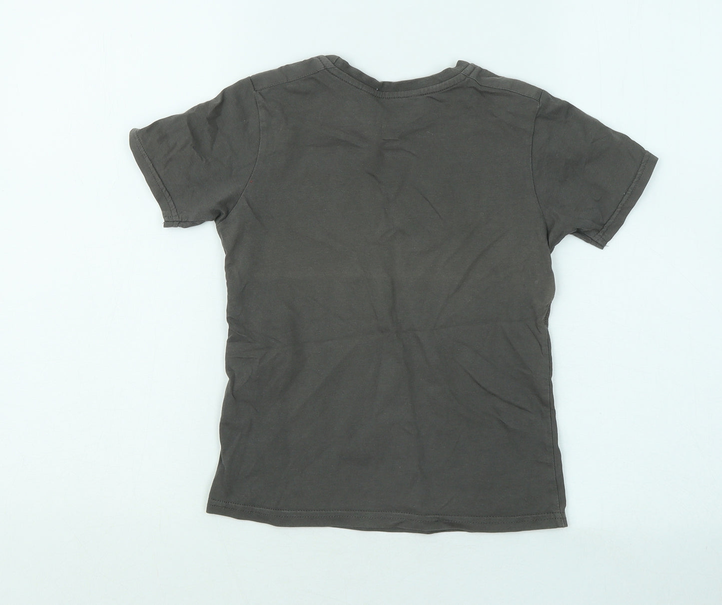 George Boys Grey Cotton Basic T-Shirt Size 5-6 Years Round Neck - Limited Edition