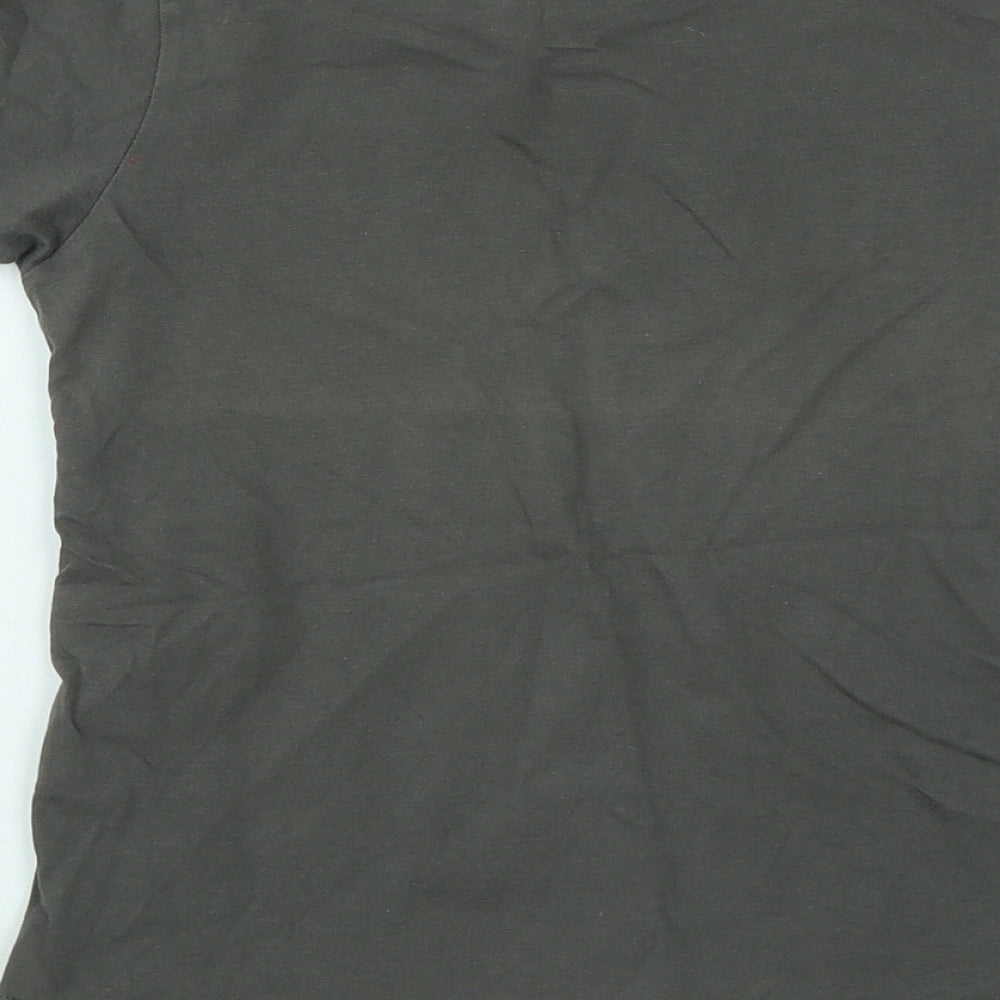 George Boys Grey Cotton Basic T-Shirt Size 5-6 Years Round Neck - Limited Edition