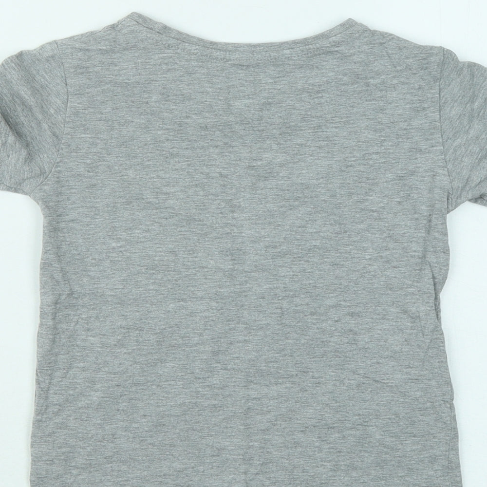 Dunnes Stores Boys Grey Cotton Basic T-Shirt Size 6 Years Round Neck - Game On