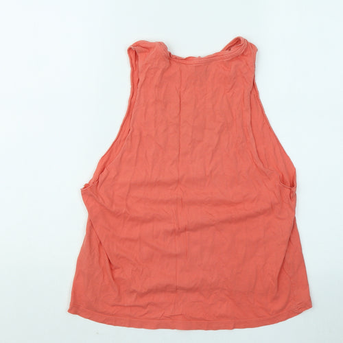 Reebok Womens Orange Cotton Basic Tank Size S Round Neck - Crossfit