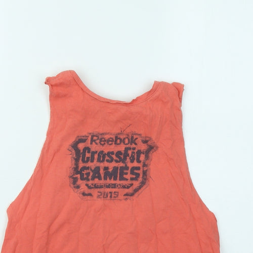 Reebok Womens Orange Cotton Basic Tank Size S Round Neck - Crossfit