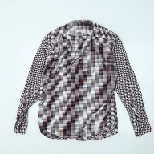French Connection Mens Multicoloured Plaid Cotton Button-Up Size M Collared Button