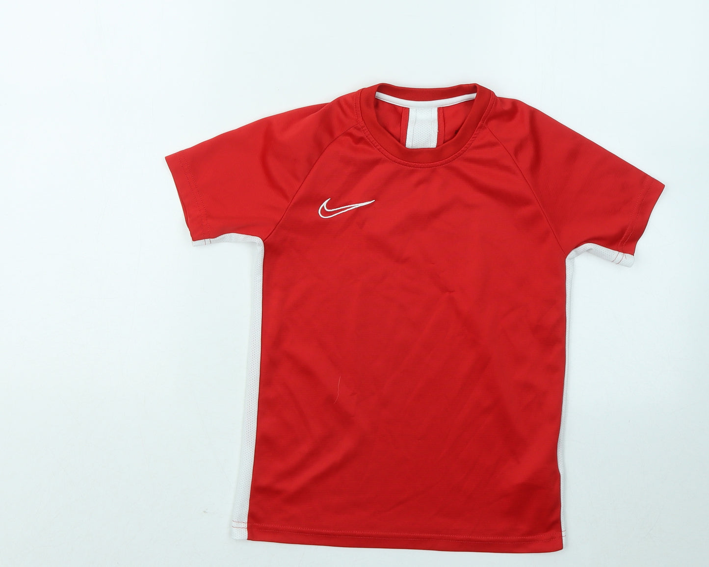 Nike Boys Red Polyester Basic T-Shirt Size 8-9 Years Round Neck