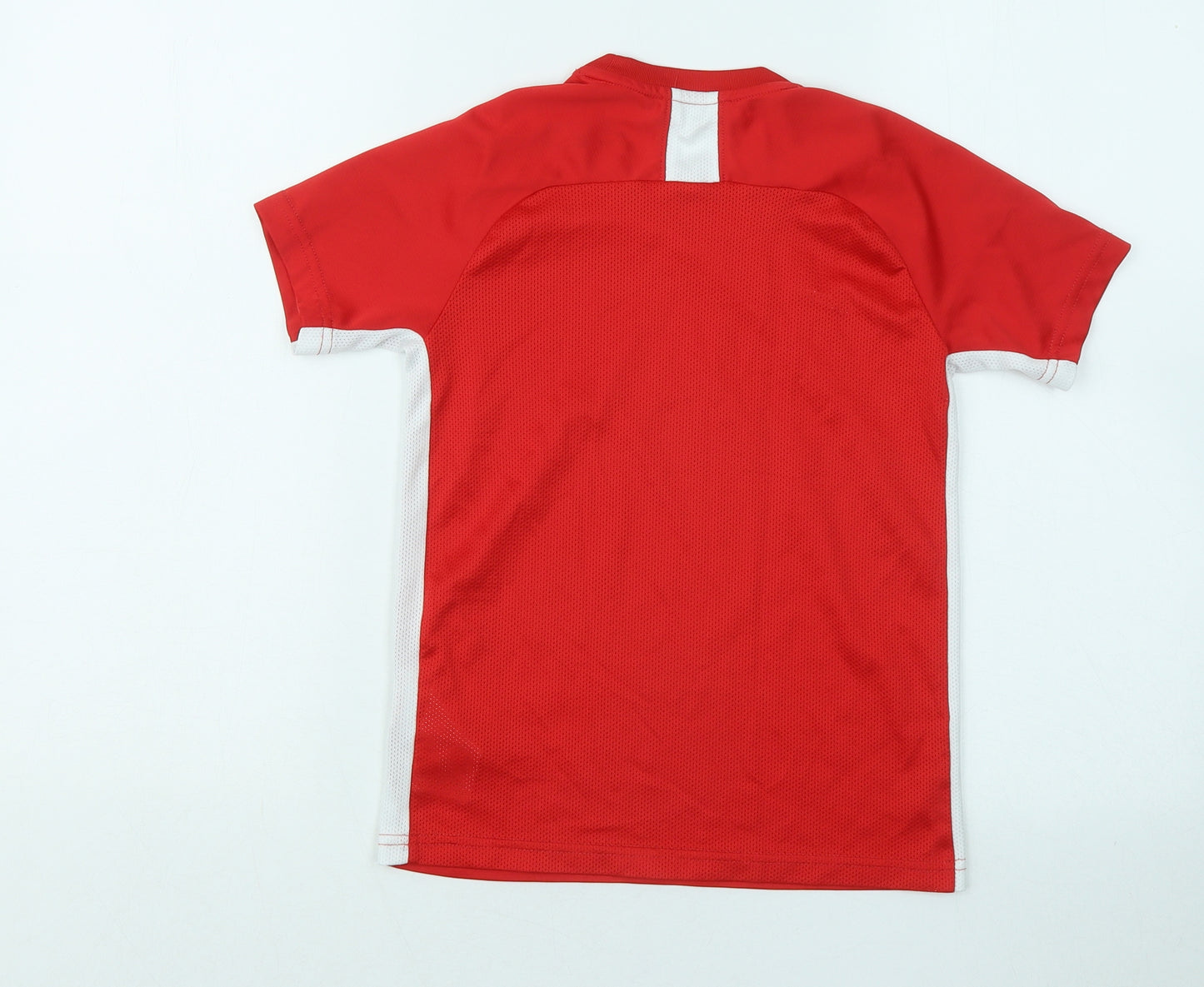 Nike Boys Red Polyester Basic T-Shirt Size 8-9 Years Round Neck