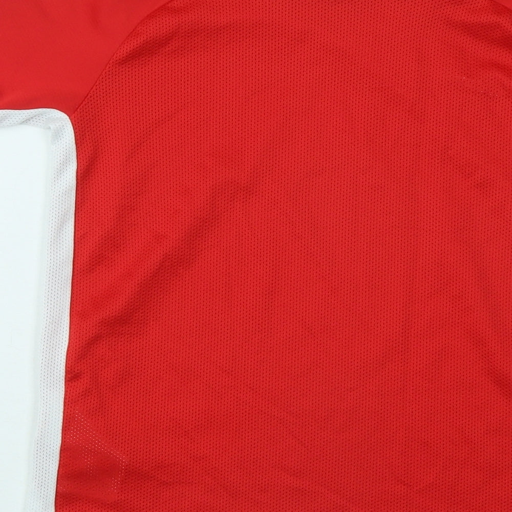 Nike Boys Red Polyester Basic T-Shirt Size 8-9 Years Round Neck