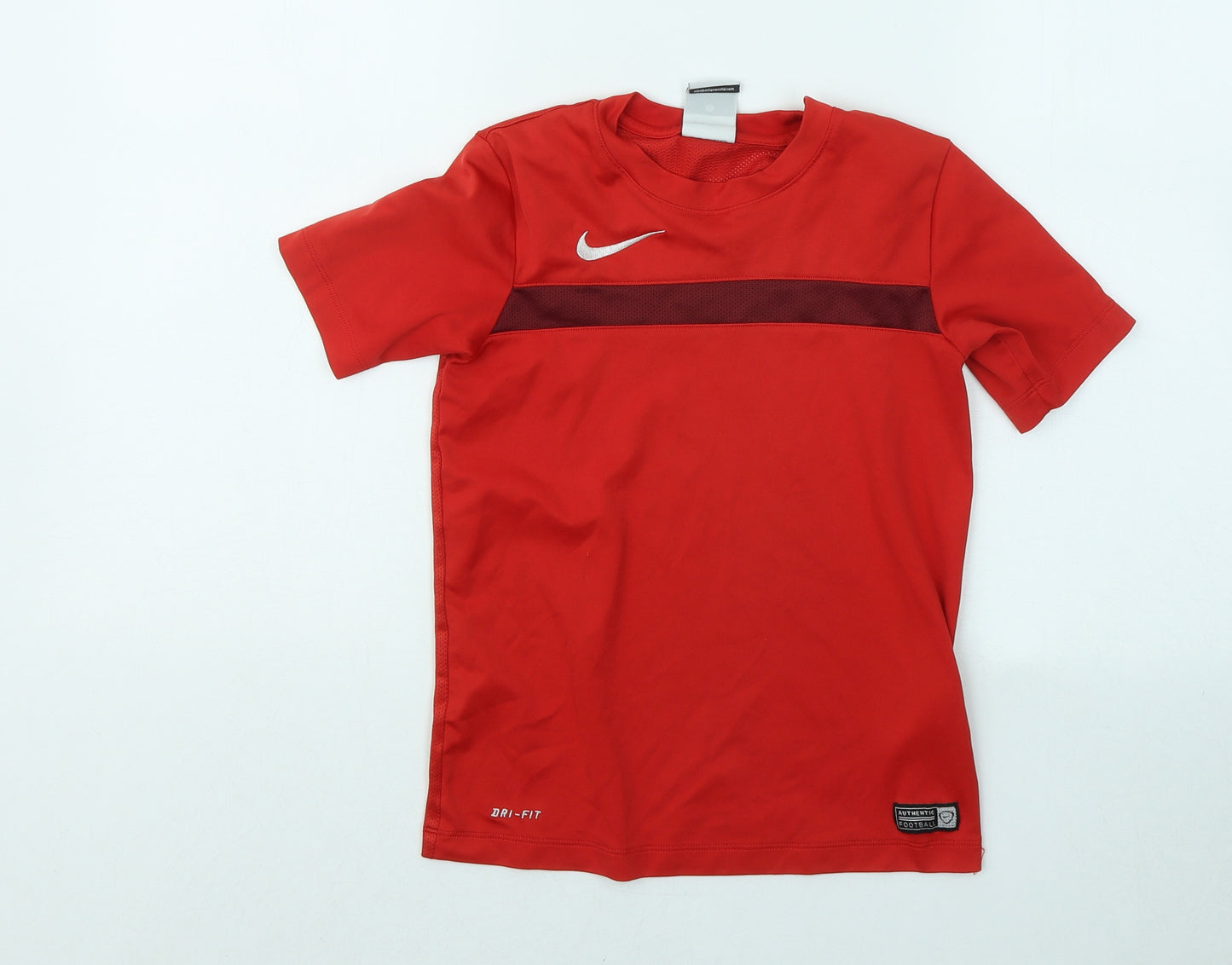 Nike Boys Red Polyester Basic T-Shirt Size 8-9 Years Round Neck