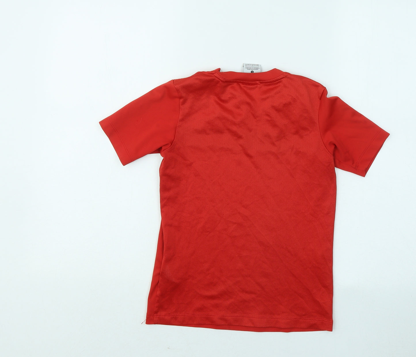 Nike Boys Red Polyester Basic T-Shirt Size 8-9 Years Round Neck