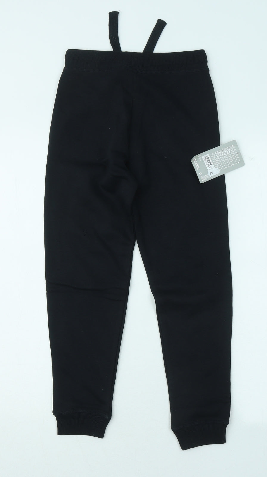 Dunnes Stores Boys Black Cotton Jogger Trousers Size 8-9 Years Regular Drawstring