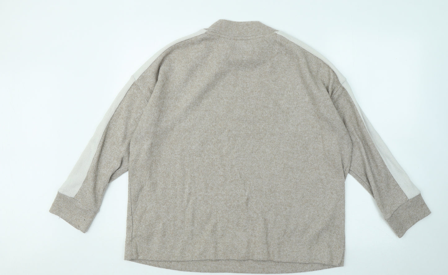 F&F Womens Beige Round Neck Polyester Pullover Jumper Size 14