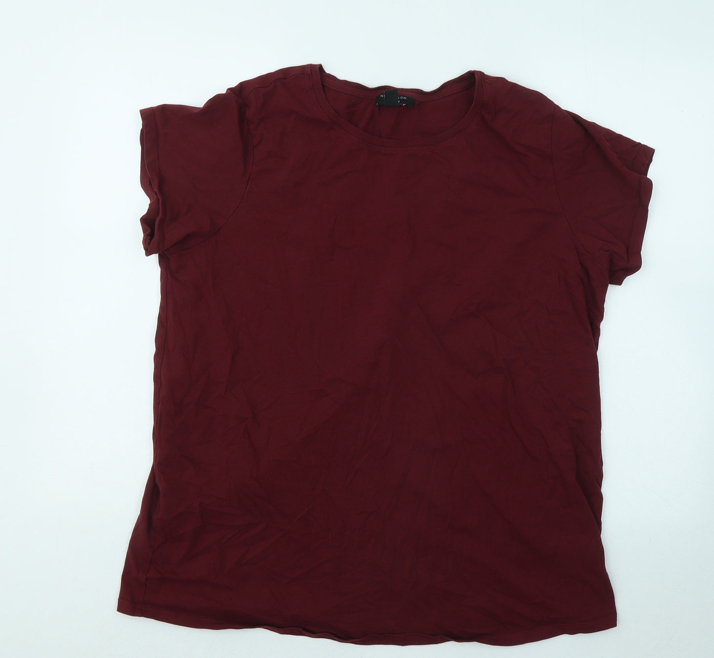 New Look Womens Red Cotton Basic T-Shirt Size 22 Round Neck