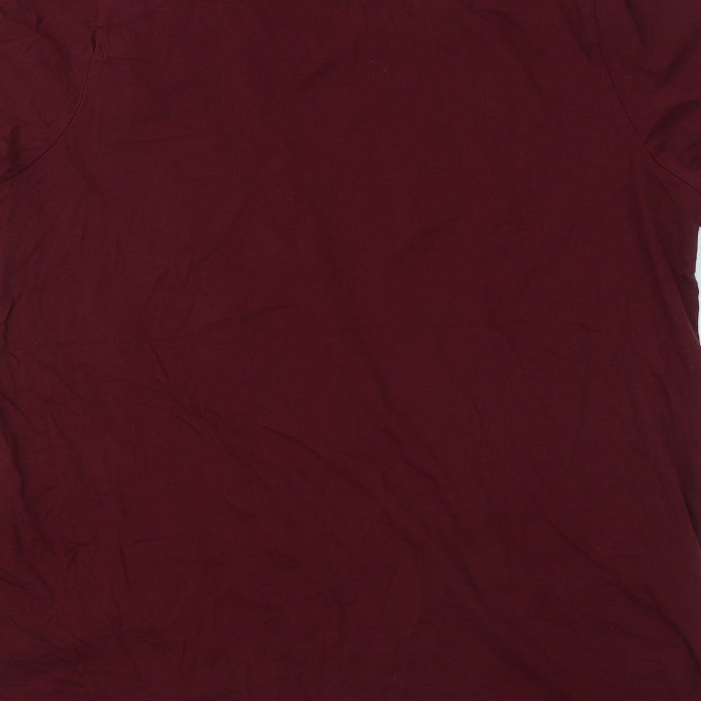 New Look Womens Red Cotton Basic T-Shirt Size 22 Round Neck