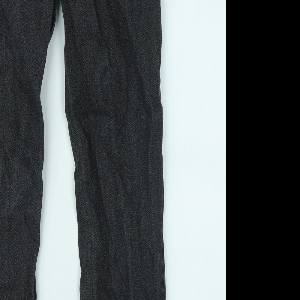 George Mens Black Cotton Straight Jeans Size 32 in L32 in Regular Zip