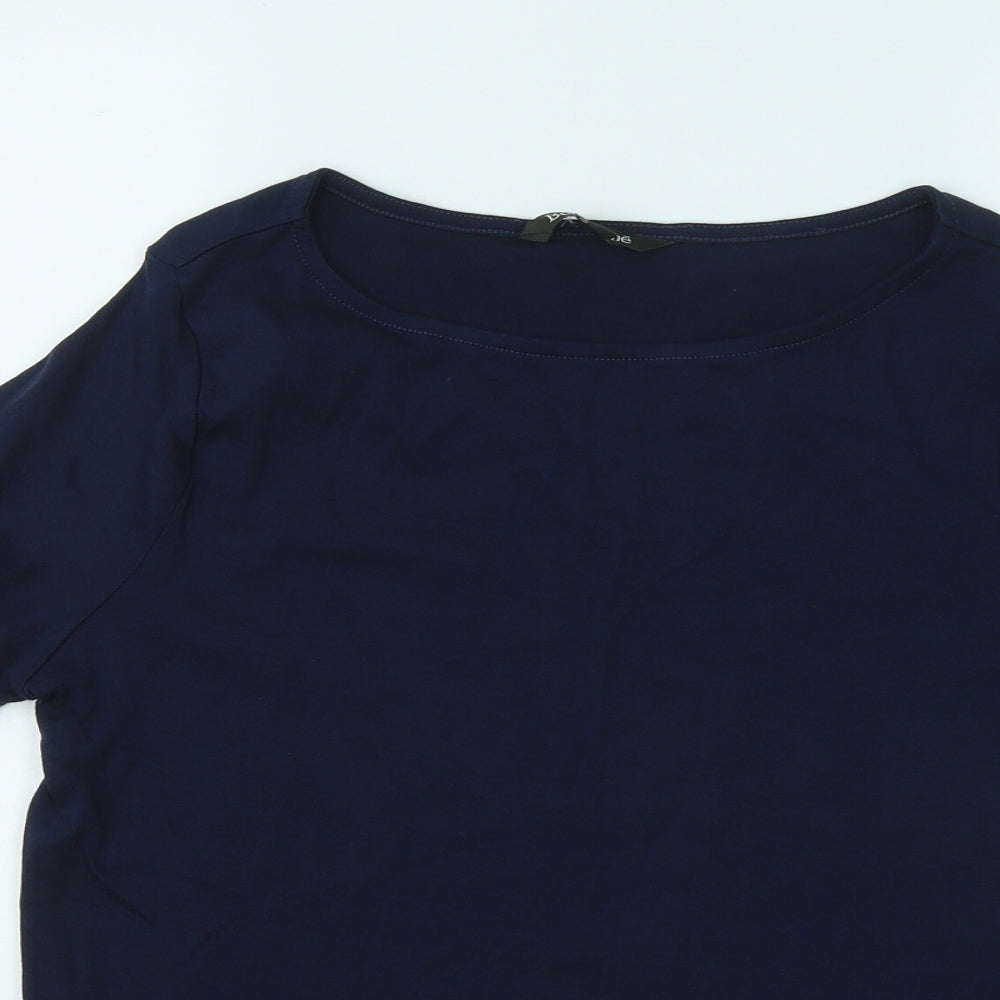 Bonmarché Womens Blue Cotton Basic T-Shirt Size 16 Round Neck