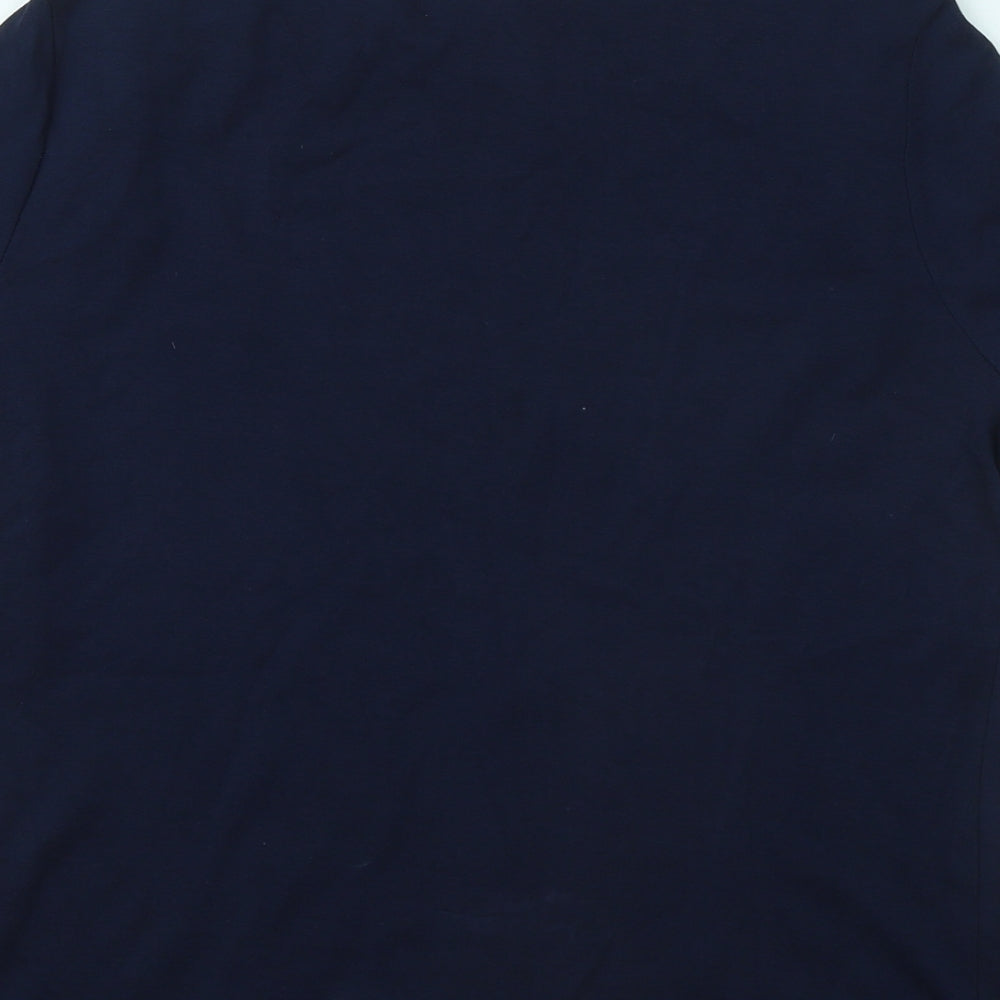 Bonmarché Womens Blue Cotton Basic T-Shirt Size 16 Round Neck