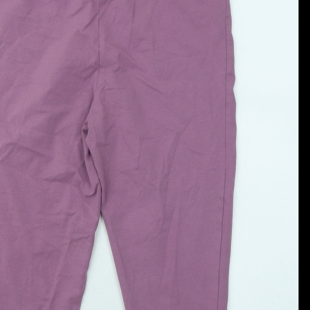 Bonmarché Womens Pink Cotton Cropped Trousers Size 16 L20 in Regular
