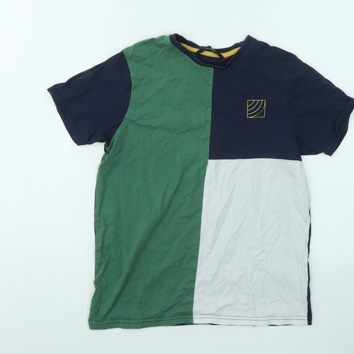 George Boys Multicoloured Colourblock Cotton Basic T-Shirt Size 11-12 Years Round Neck