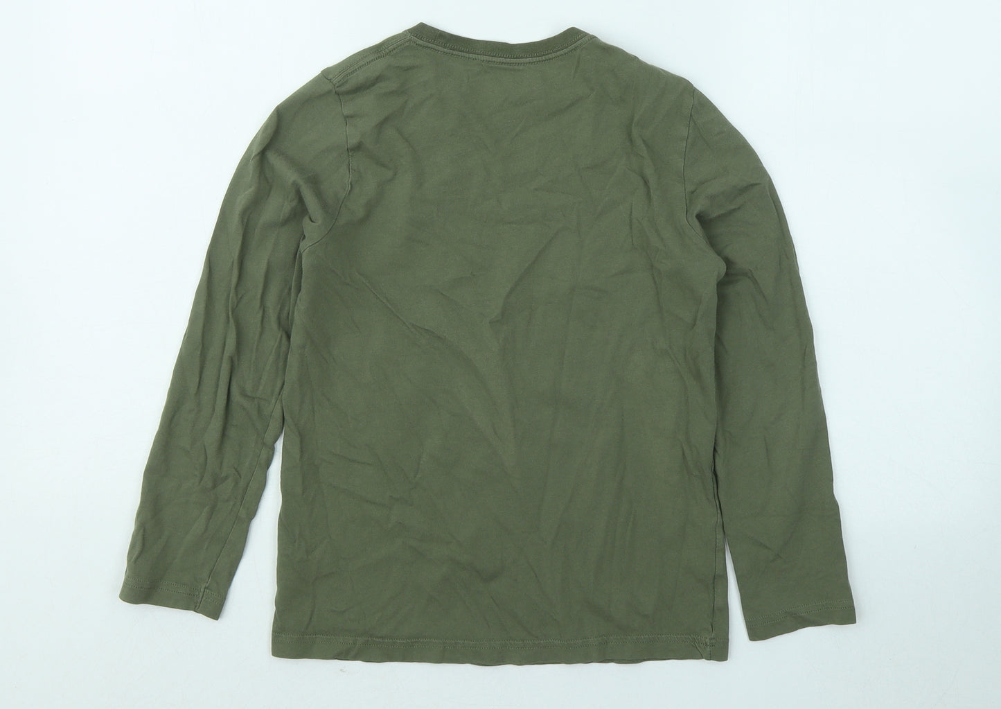 F&F Boys Green Cotton Basic T-Shirt Size 9-10 Years Round Neck - I Paused My Game To Be Here