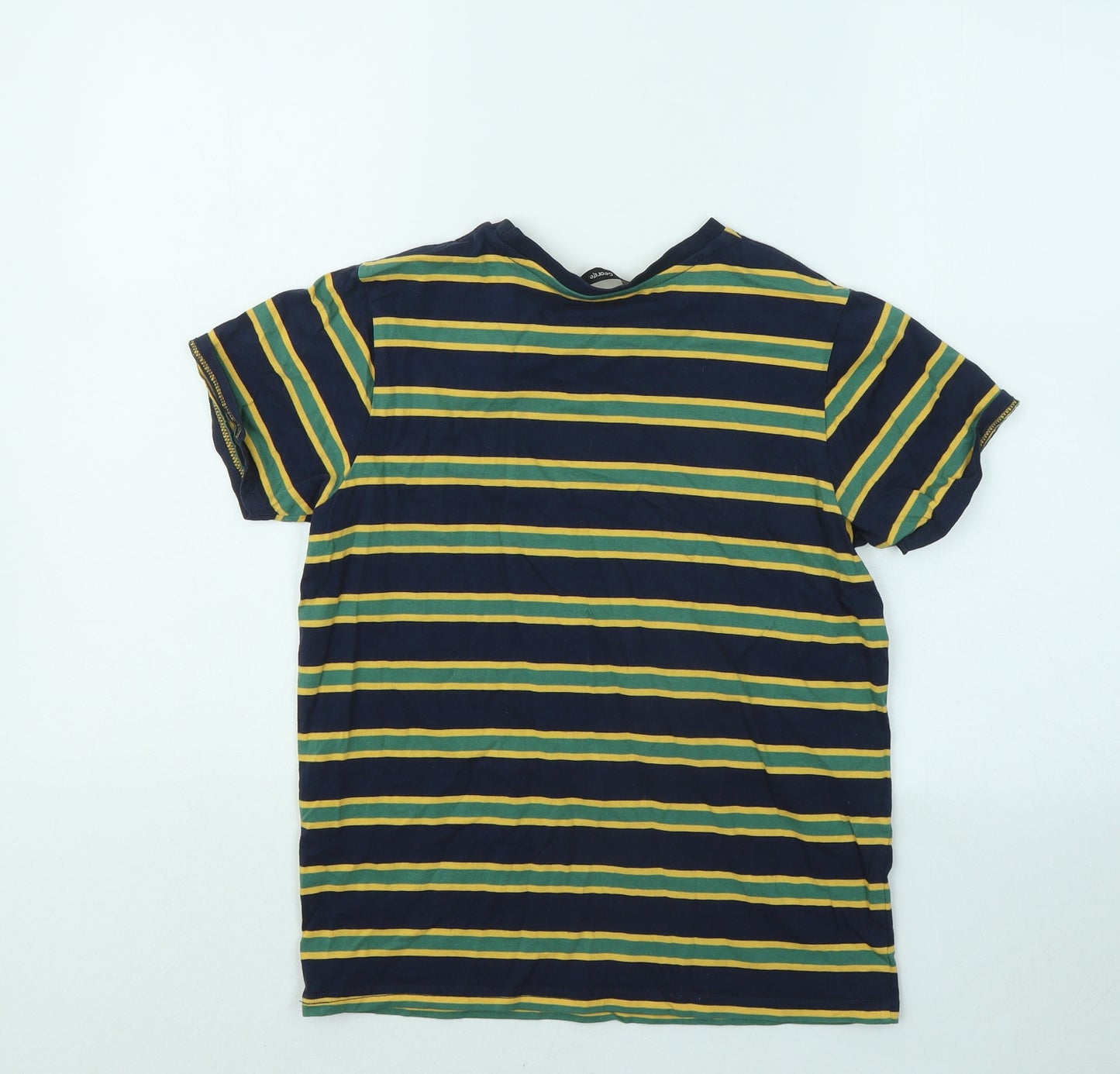 George Boys Multicoloured Striped Cotton Basic T-Shirt Size 11-12 Years Round Neck Pullover
